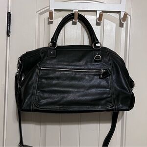Levenger black leather bag
